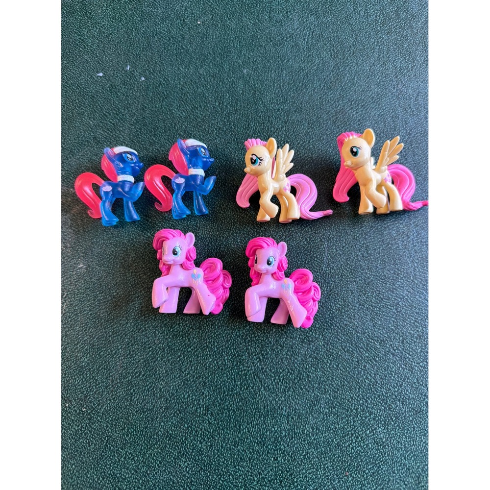 Hasbro My Little Pony Mini Figure Lot 6pc Pinkie Pie Fluttershy Translucent Blue